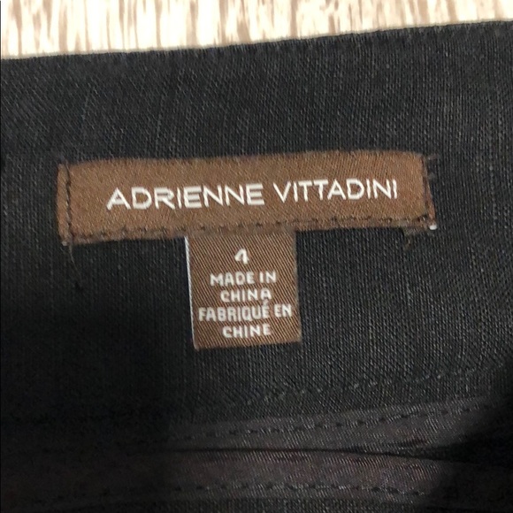 Adrienne Vittadini linen black skirt size 4 - Picture 2 of 3